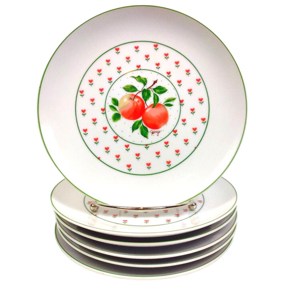 George Good Japan Vintage Porcelain Fabrizio Apple 7 5/8" Salad Plates Set of 6
